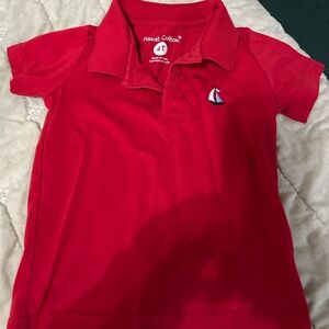 Kids Red Polo Shirt with Sailboat Logo